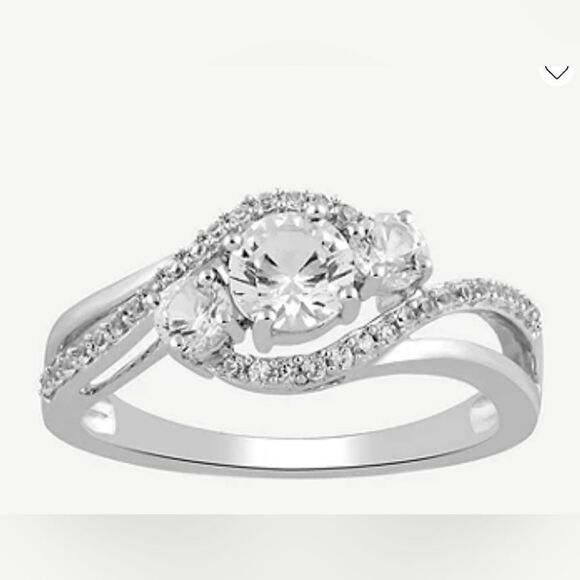 NWT White Sapphire Sterling Silver Ring - Picture 1 of 6
